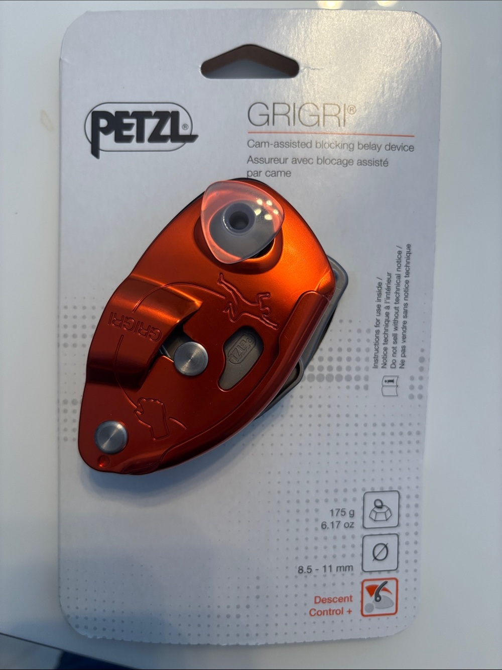 Petzl GRIGRI Belay Device  with cam-assisted blocking and anti-panic handle